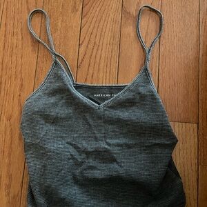 American Eagle Grey Ribbed Tank Top